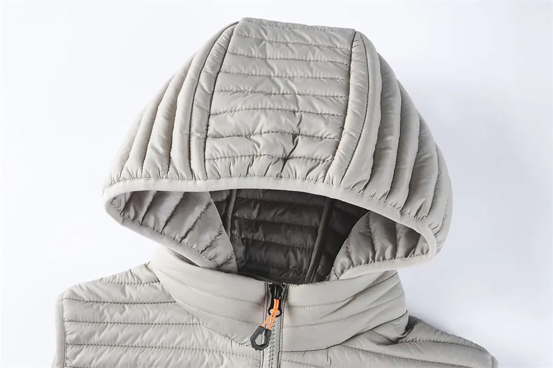 Vogrtcc Hombres Sólido Sin Mangas Abajo Con Capucha Chalecos Al Aire Libre Invierno Casual Chaleco Chaqueta