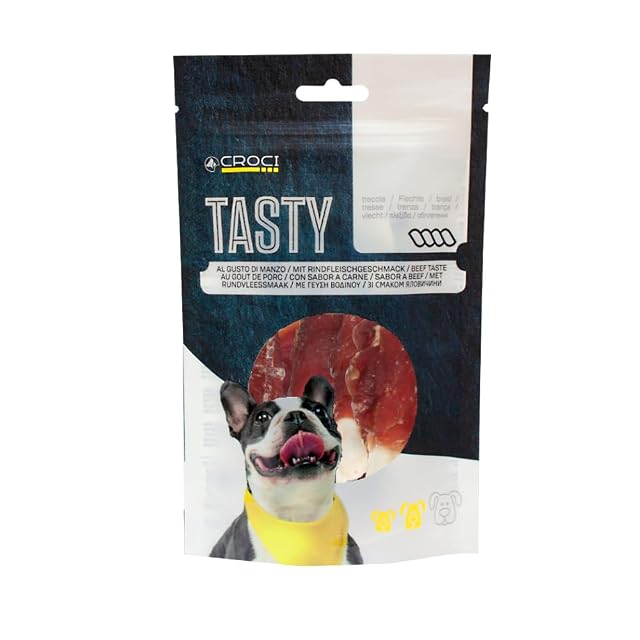 Croci Tasty - Premios para perros a base de pato, en rollo, envase resellable, snack masticable…