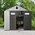 Domi 8x12 FT Outdoor Resin Storage Shed, All-Weather Double-Wall Storage Building for Backyard, Garden, Lawn Tools, Mower, Bike & Pool Equipment, Lockable Doors, Ventilated Roof, Grey