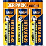 WoldoClean Sprühkleber für Dachhimmel & Schaumstoff - 3 x 500ml Klebespray extra stark,...