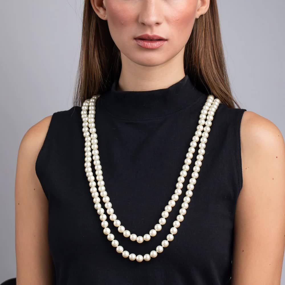 Kenneth Jay Lane 10mm 72" Pearl Rope Strand Necklace
