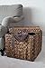 BIRDROCK HOME Woven Storage Cube - Abaca Seagrass Decorative Ottoman - Living Room Side Table - Store Blankets Pillows Magazines Books Remotes