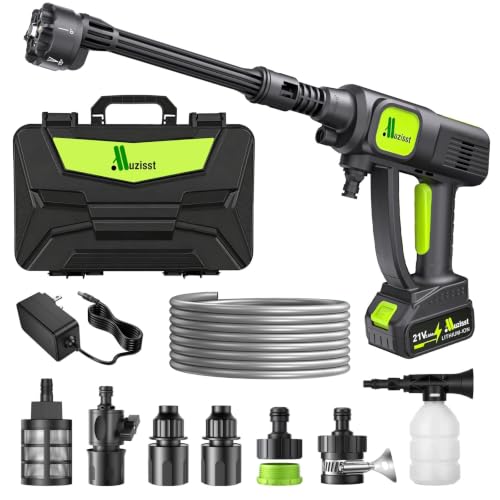 Muzisst Cordless Car Washer 1250PSI Portable Self-Priming Cleaning Tool