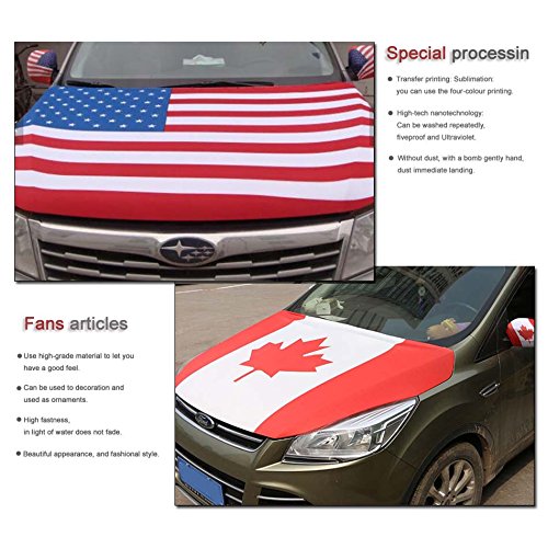 The Commonwealth Of Puerto Rico Flag Car Hood Cover 3.3X5Ft 100% Polyester，Elastic Fabrics Can Be Washed,Car Bonnet Banner #TOP4