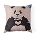 DolphineShow Printed Create of Life Animal Style Cotton Linen Square Panda Pattern Sofa Simple Decorative Pillow Cases Cushion Cover 18x18 Inches