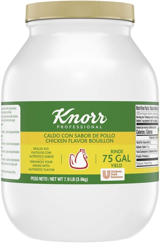 Professional Caldo de Pollo, Bouillon with Chicken Flavor Granulated Bouillon as a Base, Marinade, Flavor Enhancer, Shelf Stable Convenience, 0g Trans Fat, 7.9 lb (Pack of 1)