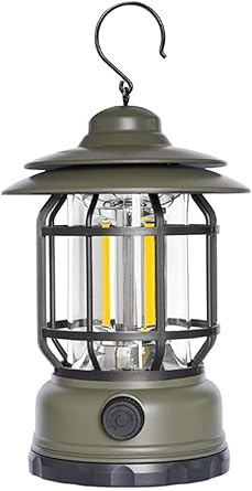 HOMPLIX Tred LED Vintage Camping Portable Lantern with Hanging Hook Solar Power and USB Rechargeable