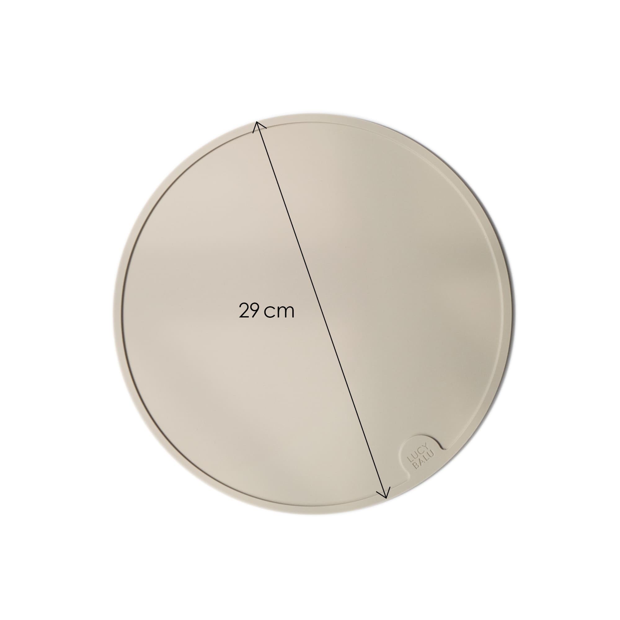 LucyBalu® Circle Tapis de gamelle Rond en Silicone I Taupe