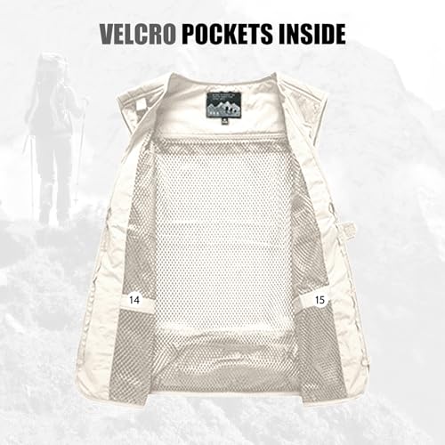 Image of AOTORR Mens Outdoor Work Safari Cargo Photo Travel Fishing Vests for Men with Multi-pockets