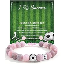 BOCHOI Soccer Gifts for Teen Girls Soccer Initial Bracelet for Girls Women Soccers Stuff Accessories Bracelets Christmas Birthday Gifts for Soccers Players Fans Team Daughter Coach Friends