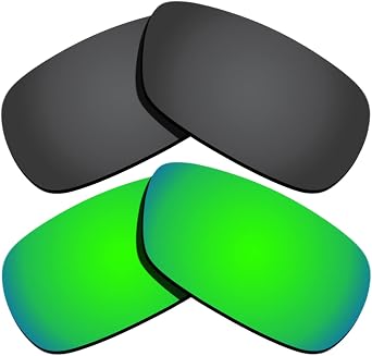 Polarized Replacement Lenses for Oakley Square Wire 2.0 - Black&Green Mirrored Coating