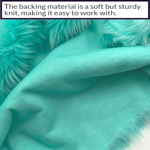 Bianna Creations | Faux Fur Fabric Ultra Soft Deluxe Plush Shaggy Squares | Craft, Sewing, Props, Costumes, Decoration (Aruba Blue, 12x12 inches)