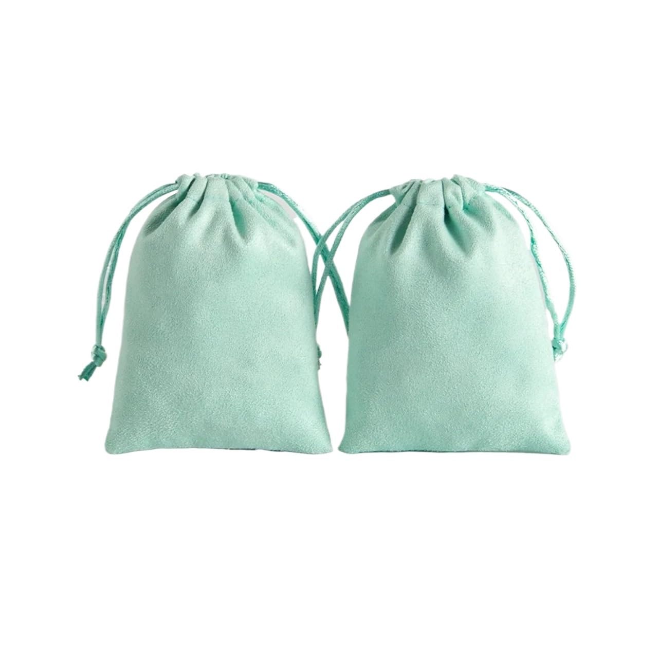 Mlyvax 20pcs Velvet Suede Light Purple Pouches Luxury Jewelry Packaging Display Flannel Drawstring Packing Gift Bags(L Green)
