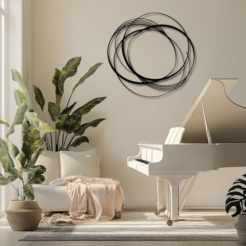 cideny Small Modern Minimalist Abstract Geometric Metal Wall Art,23.6"x22.8",Contemporary Line