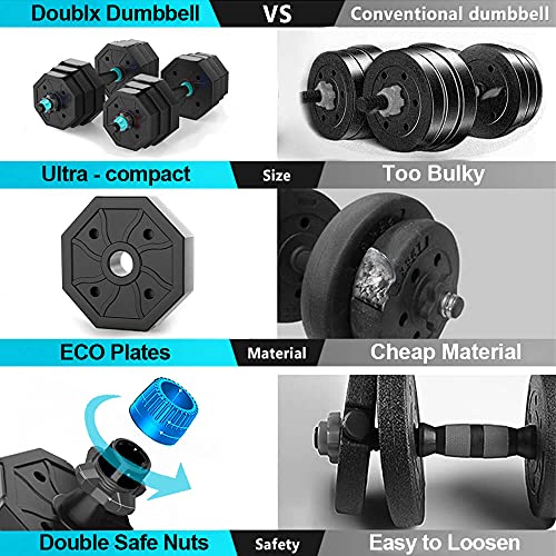 Adjustable Dumbbell Sets 30 40 LBS Dumbellsweights Set, Curl Bar with Weights Dumbbell Set for Men and Women, Double Bolts Barbell Weights Set for Home Gym - Image 7