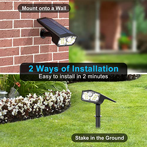 Motion Sensor Outdoor Lights Solar Powered, 3 Modes, Ip67 Waterproof Bright Led Solar Flood Light, Dusk To Dawn Landscape Spot Lights For Outside, Pathway, Yard, Garden, Driveway, 2 Pack Spotlight #TOP3