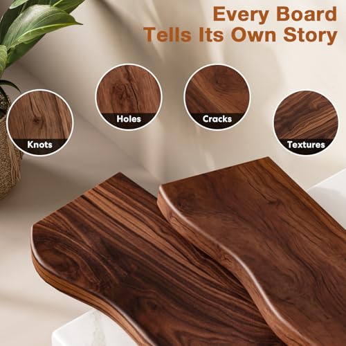 Organic Wavy Edge Floating Shelves,Hidden Brackets,2 Pack 24 in - Image 5