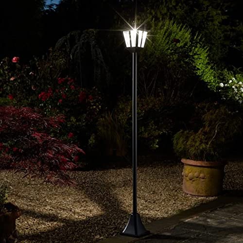 Smart Solar Whitehall Solarlaterne, 1,7 m, Schwarz, Modern, Energieeffizient, 174 cm x 18,5 cm