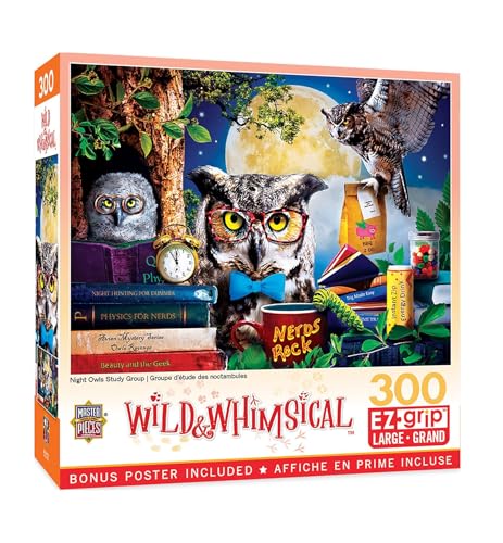 Masterpieces Rompecabezas de 300 Piezas EZ Grip - Night Owls Study Group - 18"x24" miniatura 1