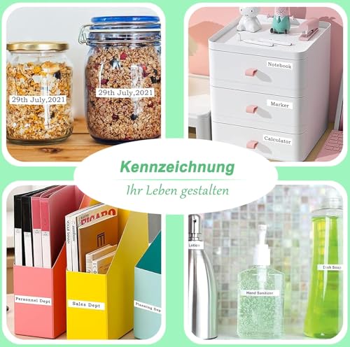 UNOKA Letratag Etikettenband, kompatibel mit Dymo Etikettenband, Weiß, 12 mm x 4 m, a91220 91200 S0721510, Nachfüllpackung für DYMO Letra Tag 100H 100T 200B XR XM QX50 2000 Etikettenhersteller