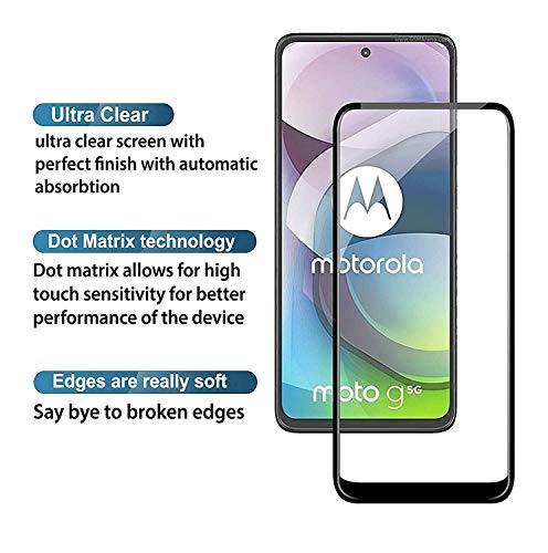 Image of Screen Protector for Motorola Moto G-5G (Black) Tempered Glass Edge-to-Edge 6D Screen Guard With Installation Kit
