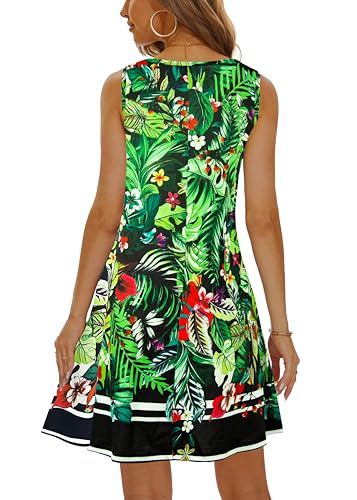 Image of Summer Dresses for Women 2026 Casual Sundresses Beach Cover Ups Sleeveless Tshirt Swing Dress with Pockets
