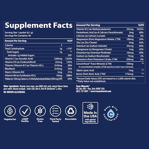 Trace Minerals Power Pak Electrolyte Powder Packets, Lemon Lime, 30 Ct - Image 3
