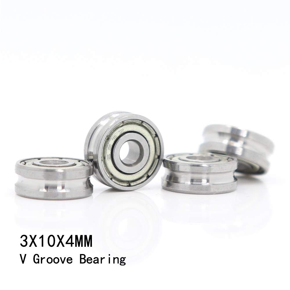 V031004 V rowkowe uszczelnione łożysko kulkowe 3 x 10 x 4 mm łożyska koła pasowego V1/0,4 2/0. prowadnica Rlooer (031004V1 0,4)