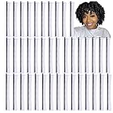 Perm Rods for Natural Hair, 40 pcs White Perm Rods Medium Cold Wave Rods for Long Short Hair Hair Roller Hair Curlers Hairstyle Hairdressing Tools