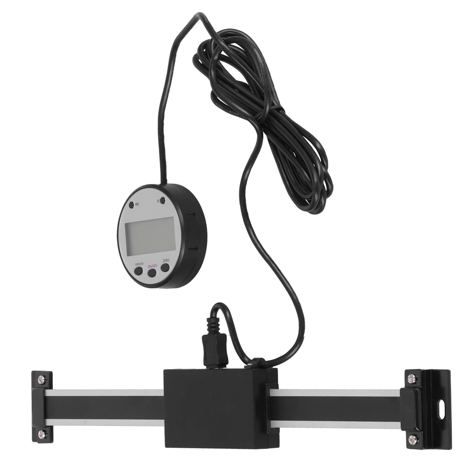 Calibre lineal con pantalla digital, regla de medición con pantalla digital de aleación de acero inoxidable y aluminio, resolución de 0,01 mm, base magnética para tornos y (0-200 mm)
