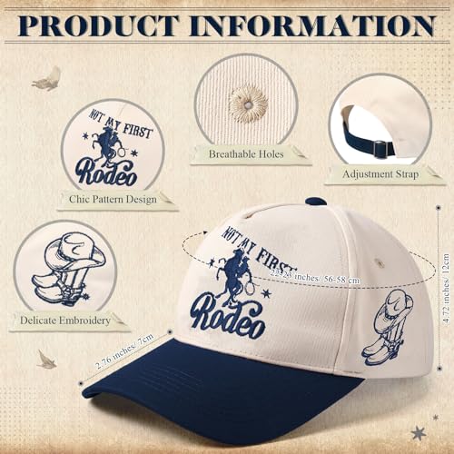 Image of JaGely Two Tone Western Cowboy /Cowgirl Trucker Hat for Women Men Gift Vintage Embroidered Country Baseball Cap