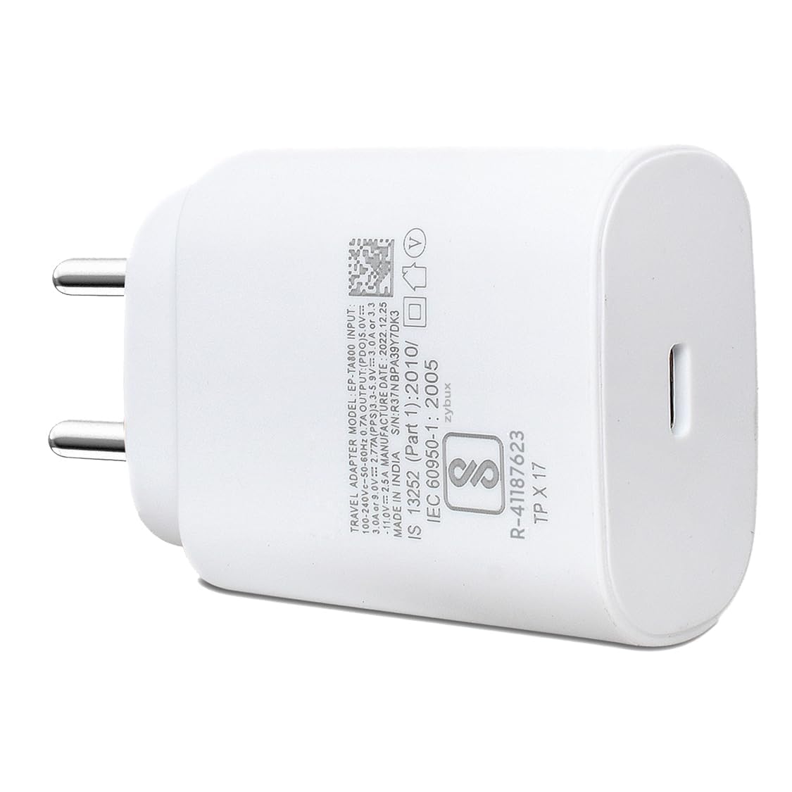 25W Type C Charger Adapter Compatible for Samsung Galaxy M36/M05/M06/M16/F06, M35/F05/A05s/A06/M15/F15/A35/M34/M14/F34/F14/A55/S25/S24/S23/Fold/Flip/6/5/4/Tab 25 w 5G USB-C Super Fast Adaptor, White