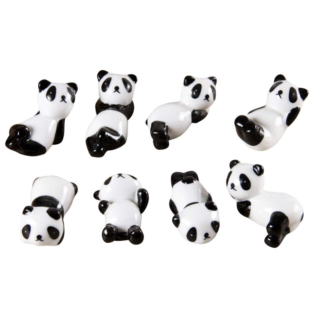 MRKU Chopstick Rest Chopsticks Holders Restaurant Ceramic,Ceramic Cute Panda Spoon for Serving 8pcs Decor Gift