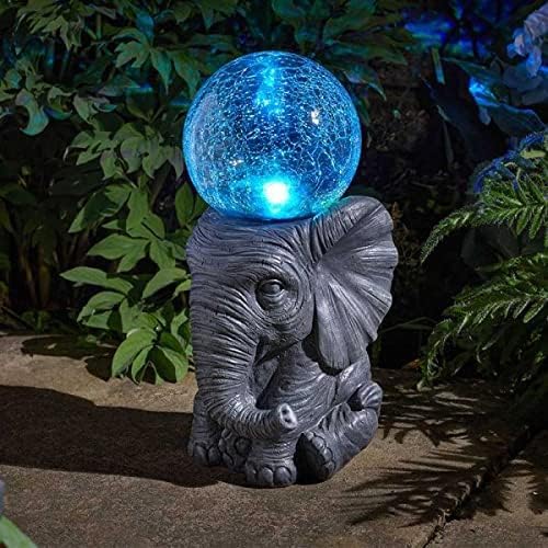 Garden Mile Elephant Garden Ornament: Colour Changing LED Solar Lights - Waterproof, Large and Unusual Outdoor Decor