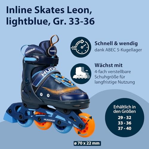 HUDORA Inline Skates Mia/Leon - Inliner für Kinder/Jugendliche & Erwachsene in versch. Größen &...