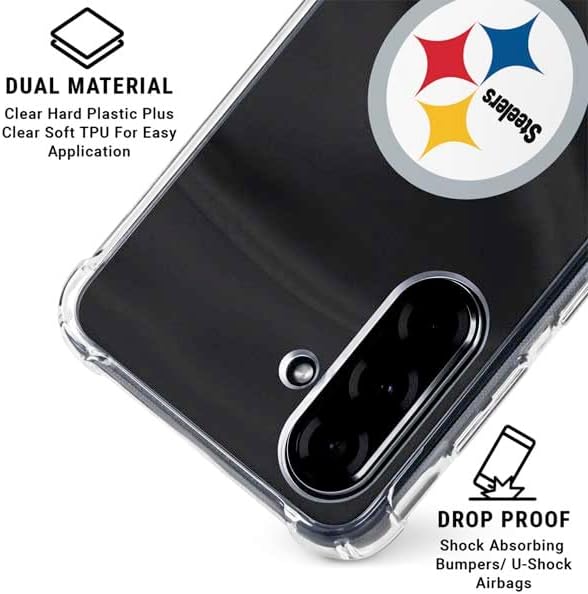 Skinit Clear Phone Case Compatible with Galaxy A36 5G - Officially Licensed NFL Pittsburgh Steelers Design