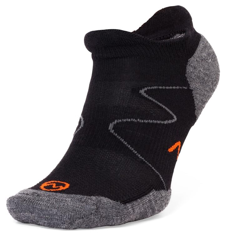 Moggans Merino Wool No Show Socks, Below Ankle, 60% Mulesing-Free Merino Wool (UK, Alpha, L, Regular, Regular, Black)
