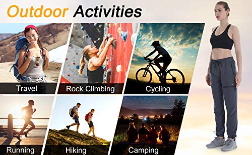 Women's Hiking Cargo Pants Outdoor Lightweight Capris Water Resistant Upf 50 Zipper Pockets Black L #TOP5