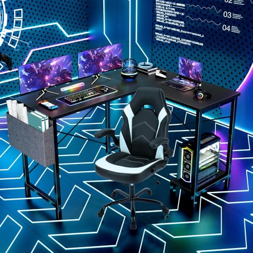 image for Sweetcrispy L Shaped Desk - Computer Desk Corner Desks Gaming Desk PC 