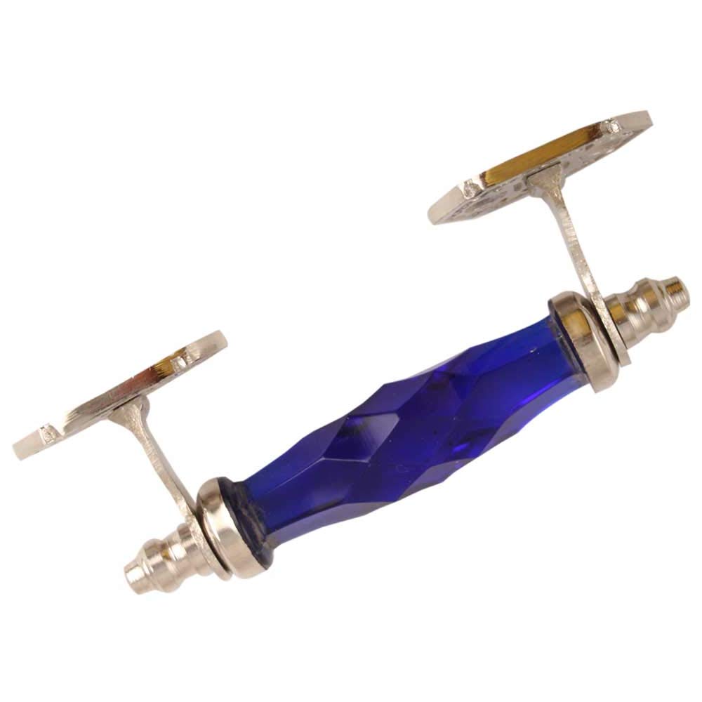 Indian-Shelf 1 Pack Glass Blue Decorative Drawer Pulls Diamond Unique Cabinet Handles for Door Dresser GH-59