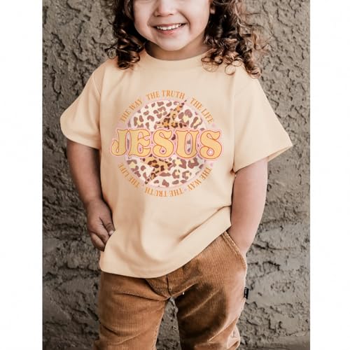 CM C&M WODRO Toddler Kids Girls Christian Shirts Easter Leopard Jesus T-Shirt Short Sleeve Religious Graphic Tee Summer Tops2