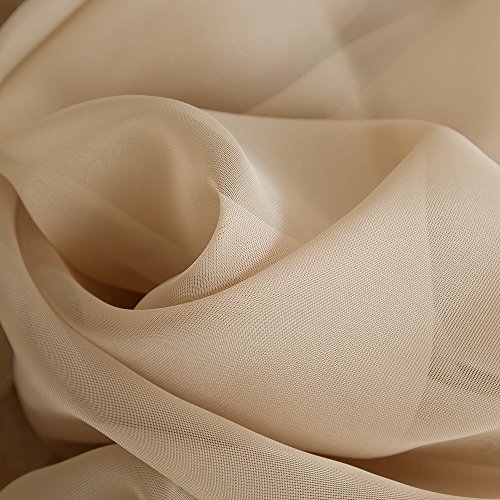 Hlc.me Antique Taupe Sheer Voile Window Treatment Rod Pocket Curtain Panels For Bedroom, Kitchen, And Living Room (54 X 72 Inches Long, Set Of 2) #TOP6