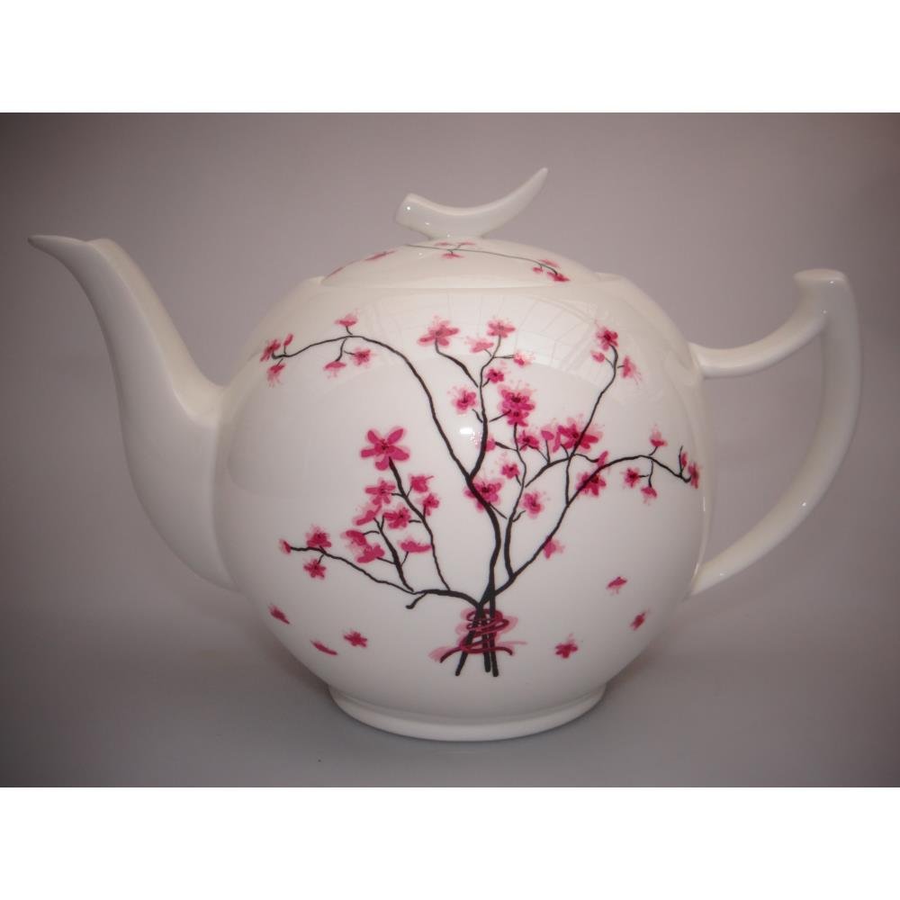TeaLogic Teekanne Cherry Blossom KIRSCHBLÜTE mit Stövchen, weiß rosa, Porzellan