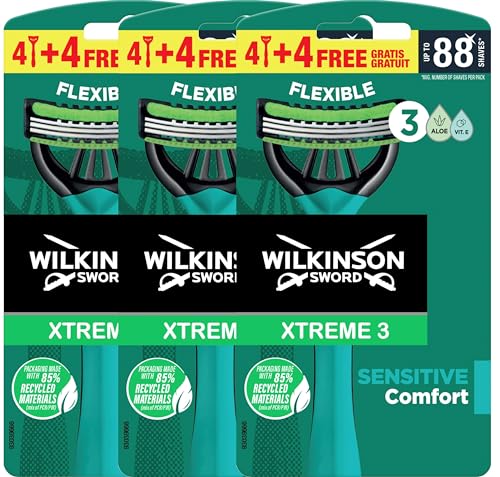 Xtreme 3 Sensitive - 3 Bolsas de 4+4 Maquinillas Desechables