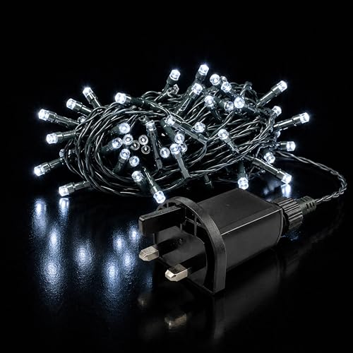 Image of Status Tumba String Lights | 100 LED White Light Chain | 13 Meter Cable Length (5m to First Light) | Indoor & Outdoor Party Lights | TUMBA100MW6
