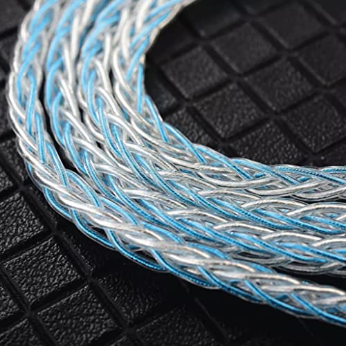 Image of QKZ T1 0.75MM QDC IEM Upgrade Cable, 200 Cores 8 Strand Oxygen Free Copper Silver-Plated Upgrade Cable with 3.5MM Plug ZXN ZXT AK6 Pro KZ ZSN pro x TRN MT1 ZXT (3.5MM, 0.75MM QDC (Blue))