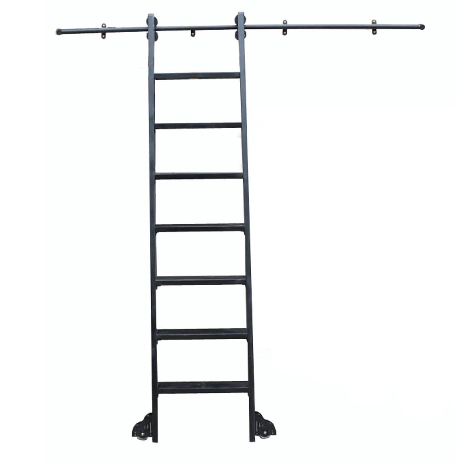 Kit de herrajes para puertas de granero y riel de 16 pies para escalera