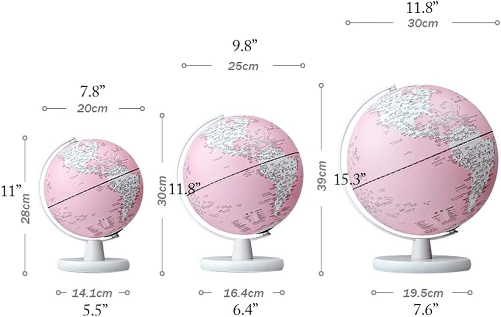 Globe terrestre Globe illuminé avec Support Rose Light Up World Globe Lamp Construire en 5 Couleurs LED Night Light Globes of Earth pour Les Enfants Qui apprennent Actualisé