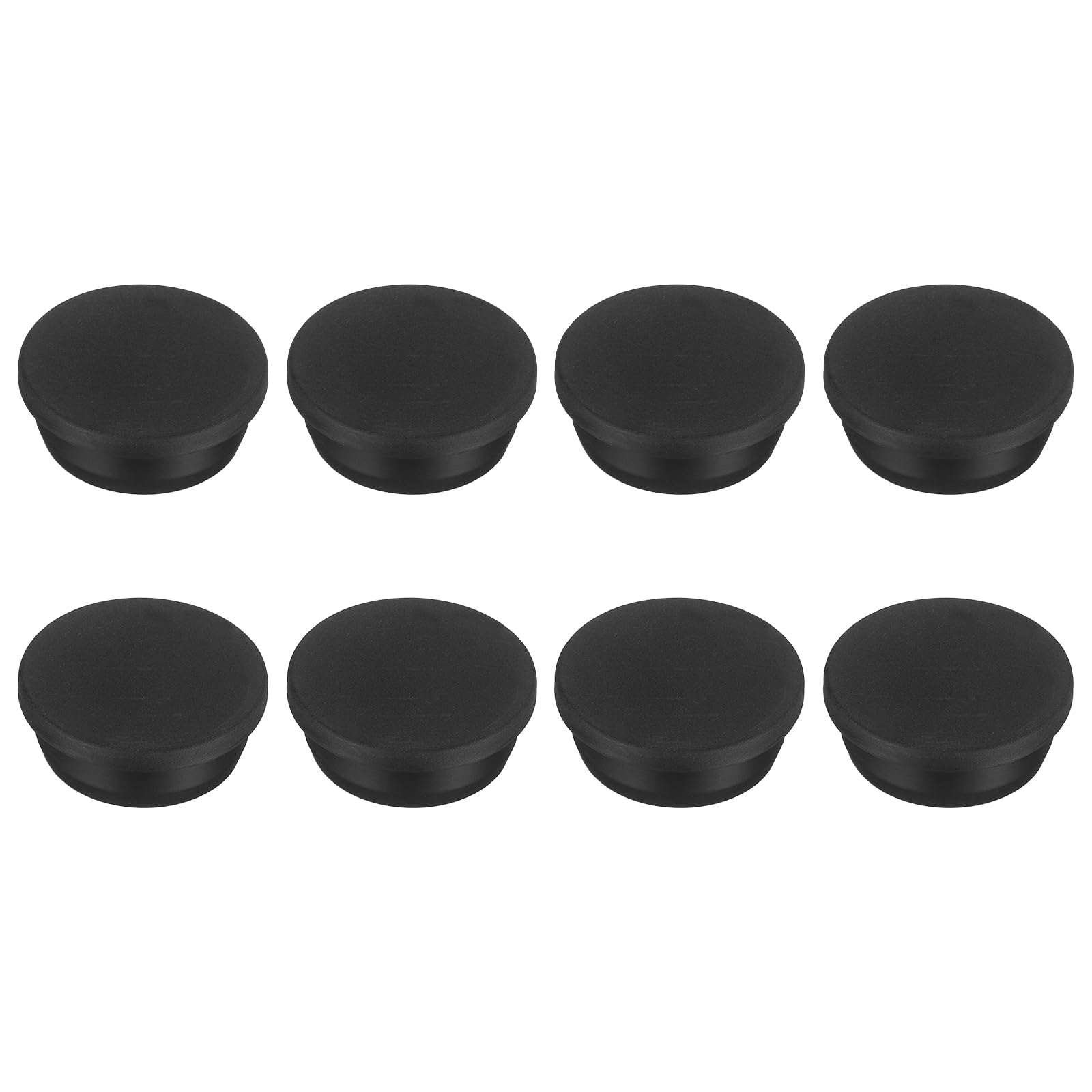 sourcing map 8pcs T-Shaped Silicone Plugs 38.3mm 1-1/2 Inch Dia Snap in Plug Hole Seal Cover Round Rubber Stopper for 37-38.3mm Holes Kitchen Rubber Bulkheads Waterproof Sealing, Black