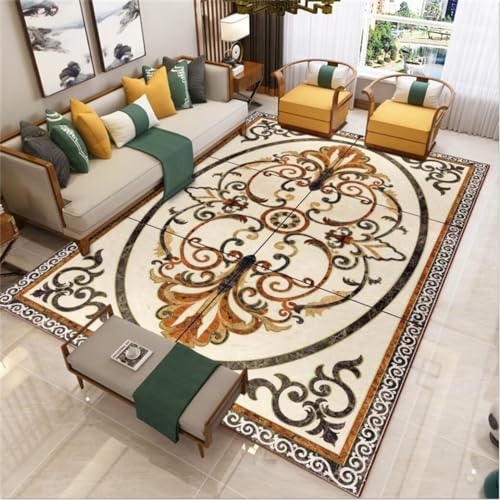 Tapis facile à nettoyer multicolore 90x120cm pour salon - 2